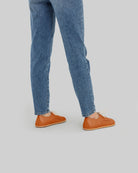 Pair Orange Oxford Shoes - Barefoot Wide Toe Calf Leather | Bespoky