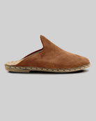 Top view Tan Suede Slippers - Handcrafted Calf Leather | Bespoky