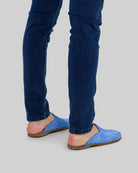 Detail Blue Slippers - Handcrafted Calf Leather Turkey | Bespoky