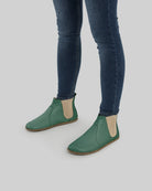 Back view Green Chelsea Boots - Calf Leather Handcrafted | Bespoky