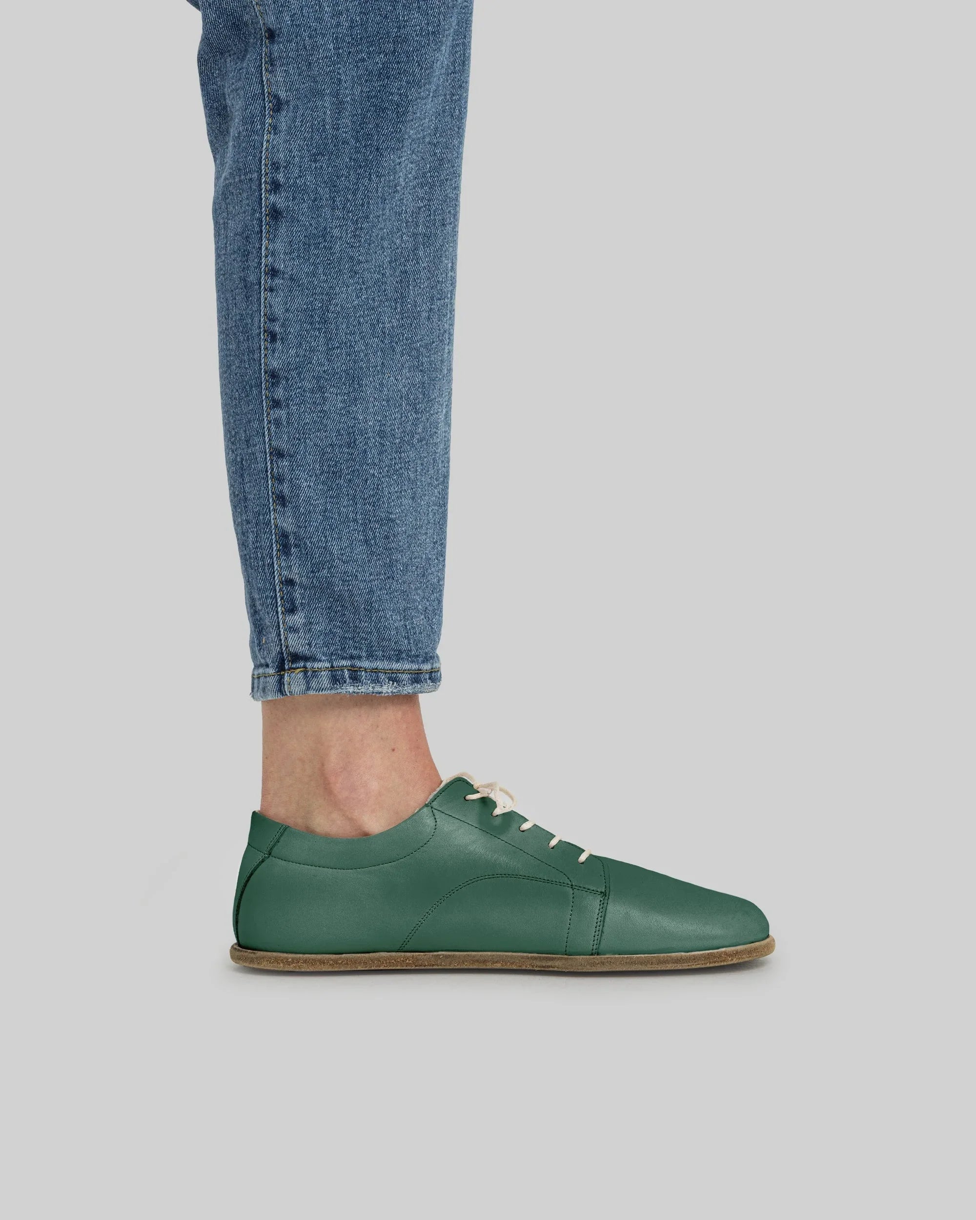 Top view Green Barefoot Sneaker - Handcrafted Calf Leather | Bespoky