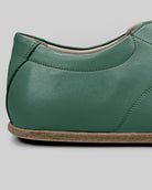 Close-up calf leather - Green Barefoot Sneaker Detail | Bespoky