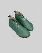 Women's Green Ankle Boots - Handcrafted Calf Leather Wide Toe Box | Bespoky