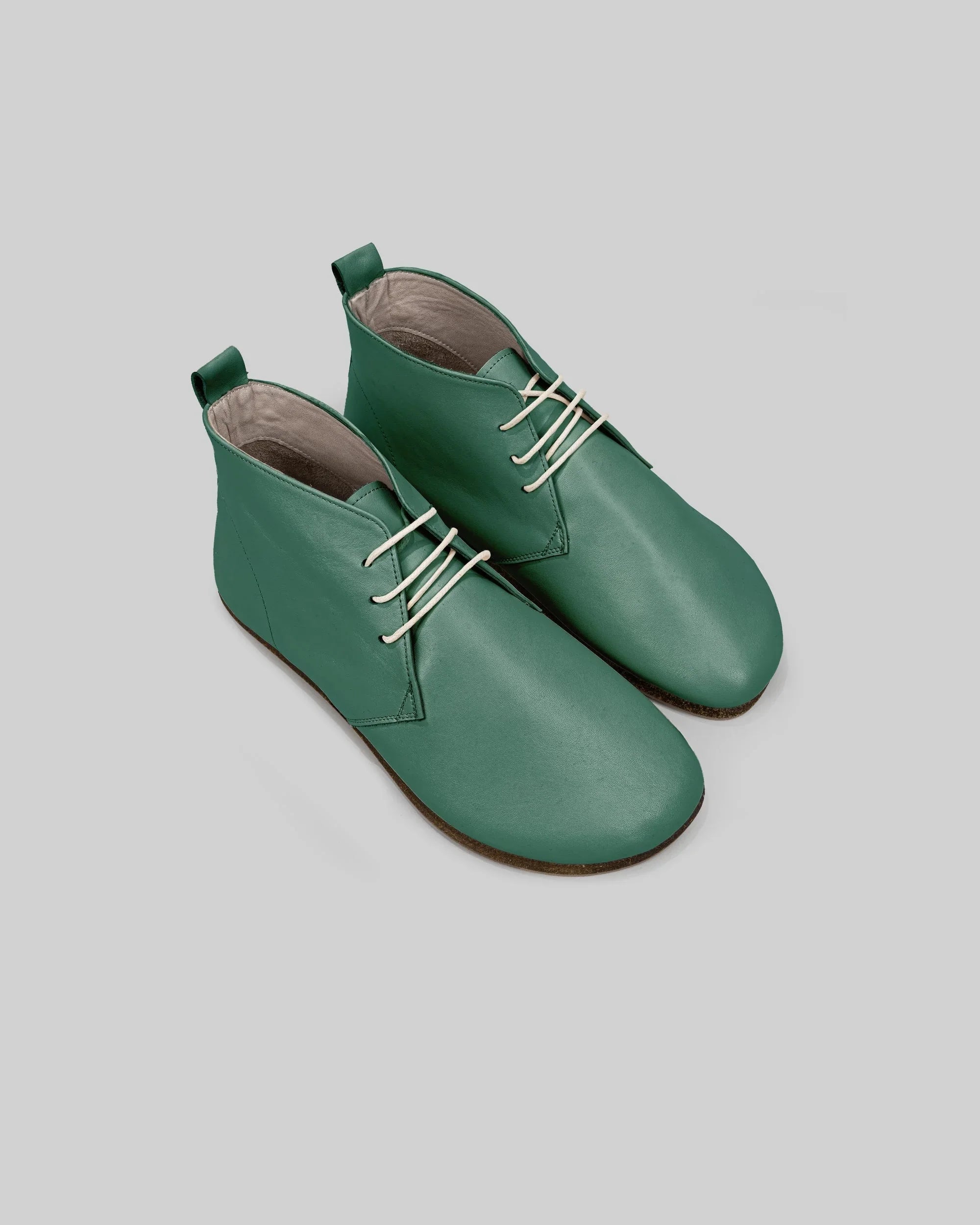 Women's Green Ankle Boots - Handcrafted Calf Leather Wide Toe Box | Bespoky