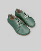 Women's Green Barefoot Sneaker - Handcrafted Calf Leather Wide Toe Box | Bespoky