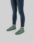 Pair Green Ankle Boots - Barefoot Wide Toe Calf Leather | Bespoky