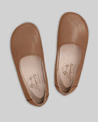 Side view Tan Ballet Flats - Calf Leather Zero Drop | Bespoky
