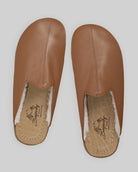 Top view Gold Shearling Slippers - Handcrafted Calf Leather | Bespoky