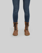 Close-up calf leather - Tan Barefoot Boot Detail | Bespoky