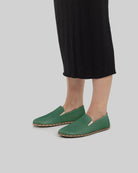 Detail Green Barefoot Shoes - Handcrafted Calf Leather Turkey | Bespoky