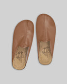 Pair Tan Slippers - Barefoot Wide Toe Calf Leather | Bespoky