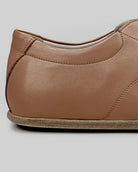 Close-up calf leather - Tan Barefoot Sneaker Detail | Bespoky