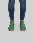 Pair Green Chelsea Boots - Barefoot Wide Toe Calf Leather | Bespoky