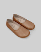 Women's Tan Ballet Flats - Handcrafted Calf Leather Wide Toe Box | Bespoky