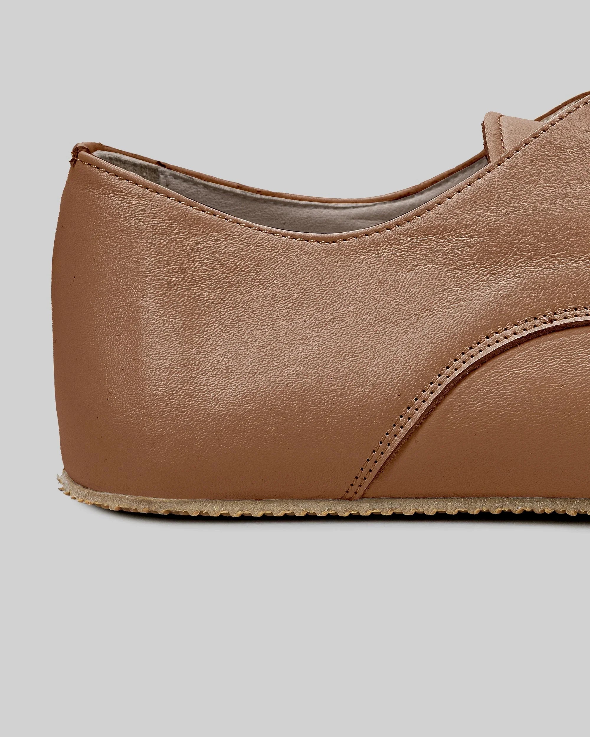 Top view Tan Oxford Shoes - Handcrafted Calf Leather | Bespoky