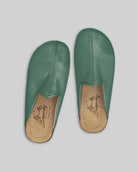 Pair Green Slippers - Barefoot Wide Toe Calf Leather | Bespoky