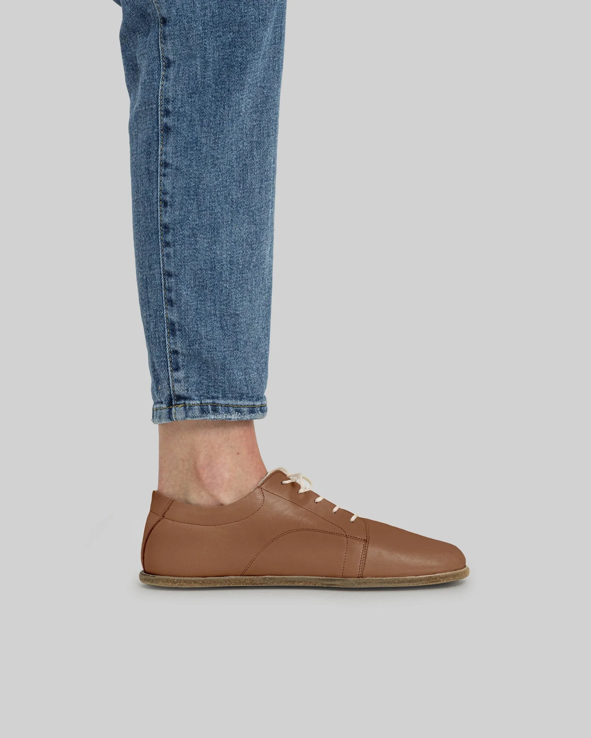 Detail Tan Barefoot Sneaker - Handcrafted Calf Leather Turkey | Bespoky