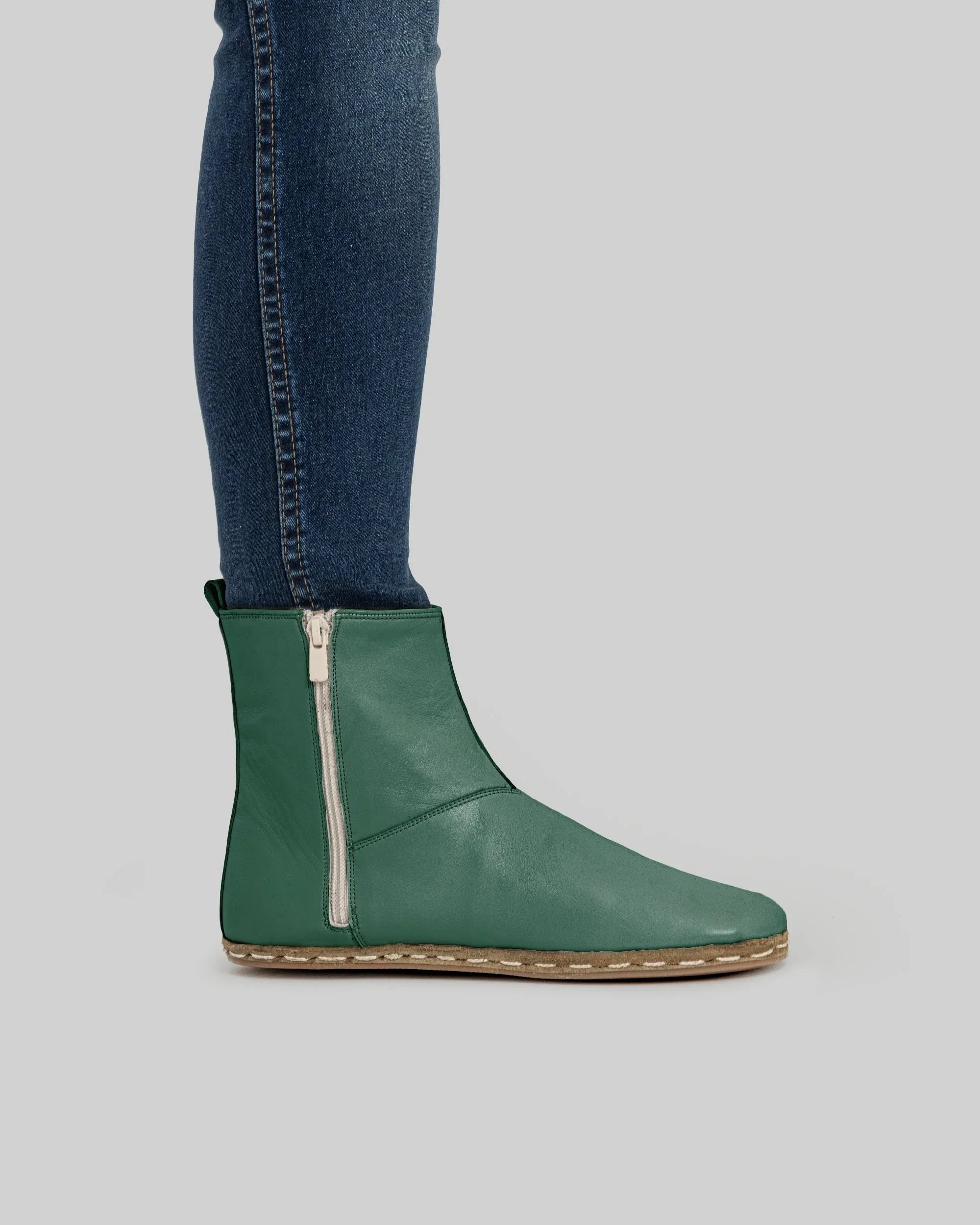 Top view Green Chelsea Boots - Handcrafted Calf Leather | Bespoky