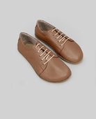 Women's Tan Barefoot Sneaker - Handcrafted Calf Leather Wide Toe Box | Bespoky