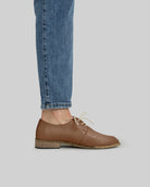 Pair Tan Pointed Toe Oxford - Barefoot Wide Toe Calf Leather | Bespoky