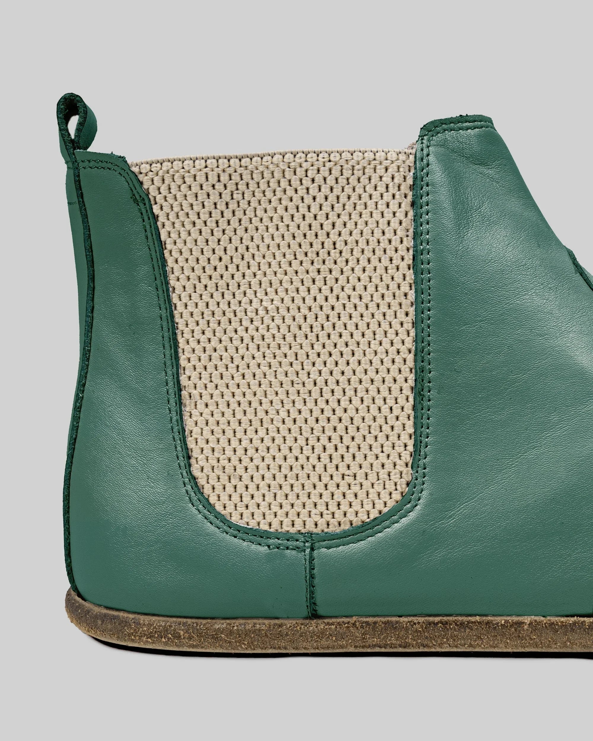 Detail Green Chelsea Boots - Handcrafted Calf Leather Turkey | Bespoky