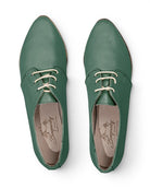 Side view Green Pointed Toe Oxford - Calf Leather Zero Drop | Bespoky