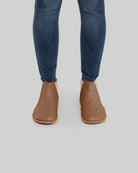 Pair Tan Chelsea Boots - Barefoot Wide Toe Calf Leather | Bespoky