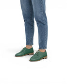 Back view Green Pointed Toe Oxford - Calf Leather Handcrafted | Bespoky
