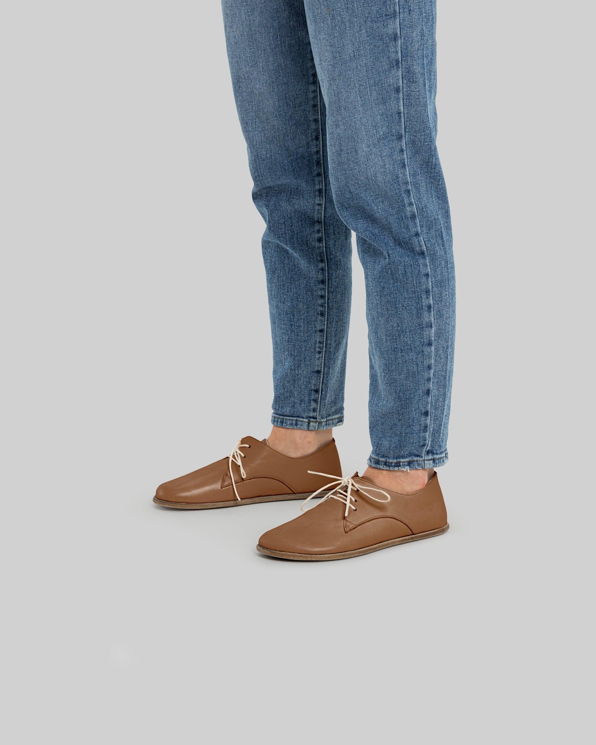 Back view Tan Oxford Shoes - Calf Leather Handcrafted | Bespoky