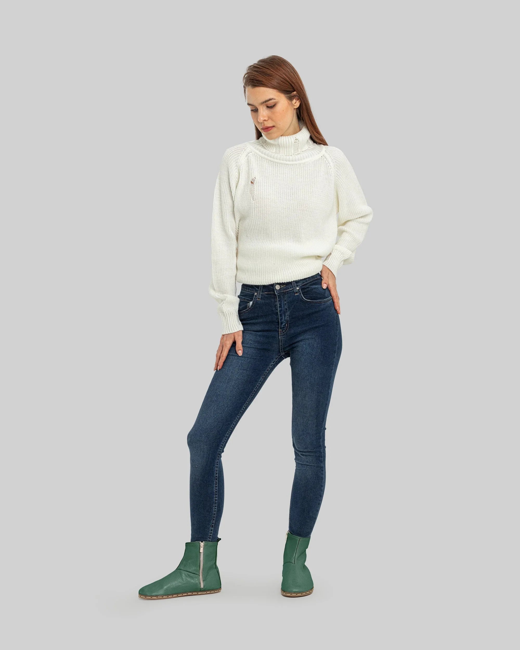 Side view Green Chelsea Boots - Calf Leather Zero Drop | Bespoky