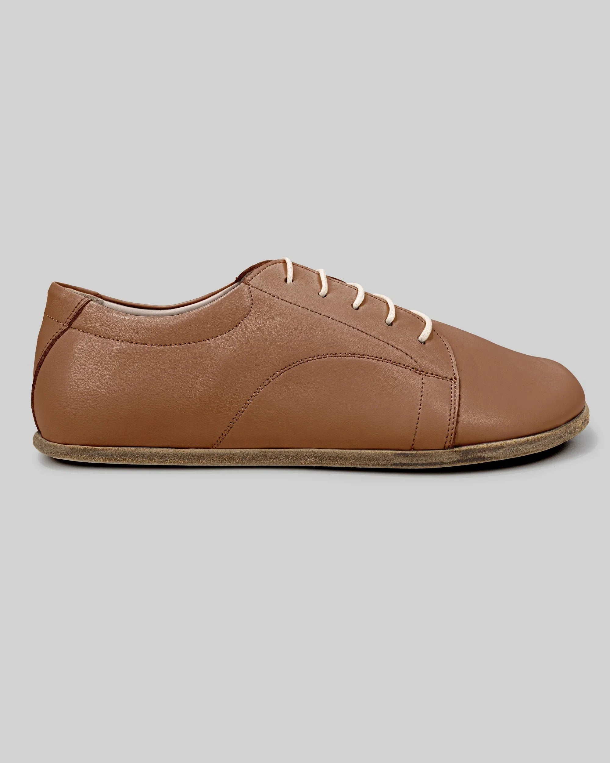 Pair Tan Barefoot Sneaker - Barefoot Wide Toe Calf Leather | Bespoky