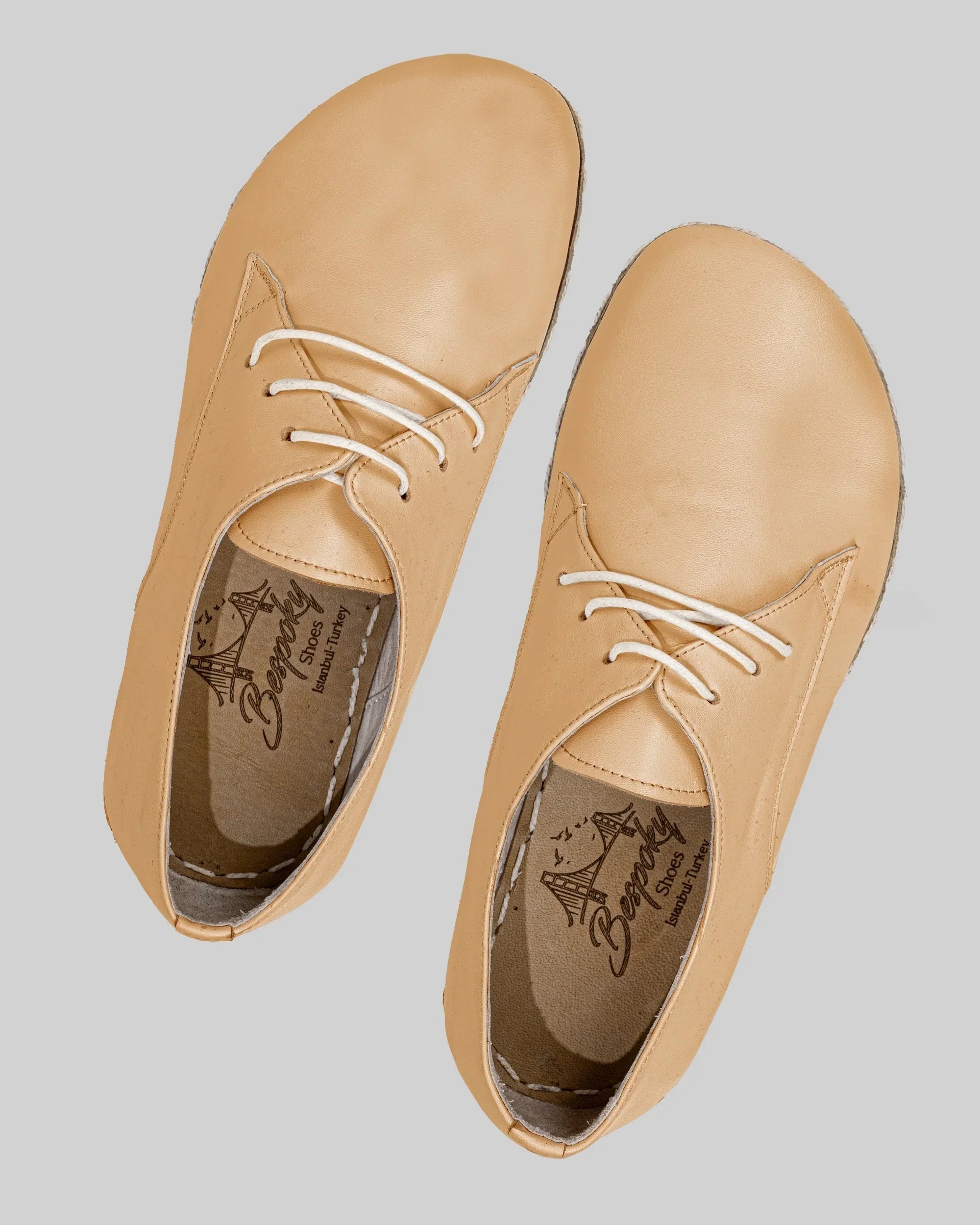 Side view Melon Yellow Oxford Shoes - Calf Leather Zero Drop | Bespoky