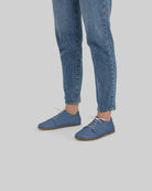Detail Jean Blue Barefoot Sneaker - Handcrafted Calf Leather Turkey | Bespoky