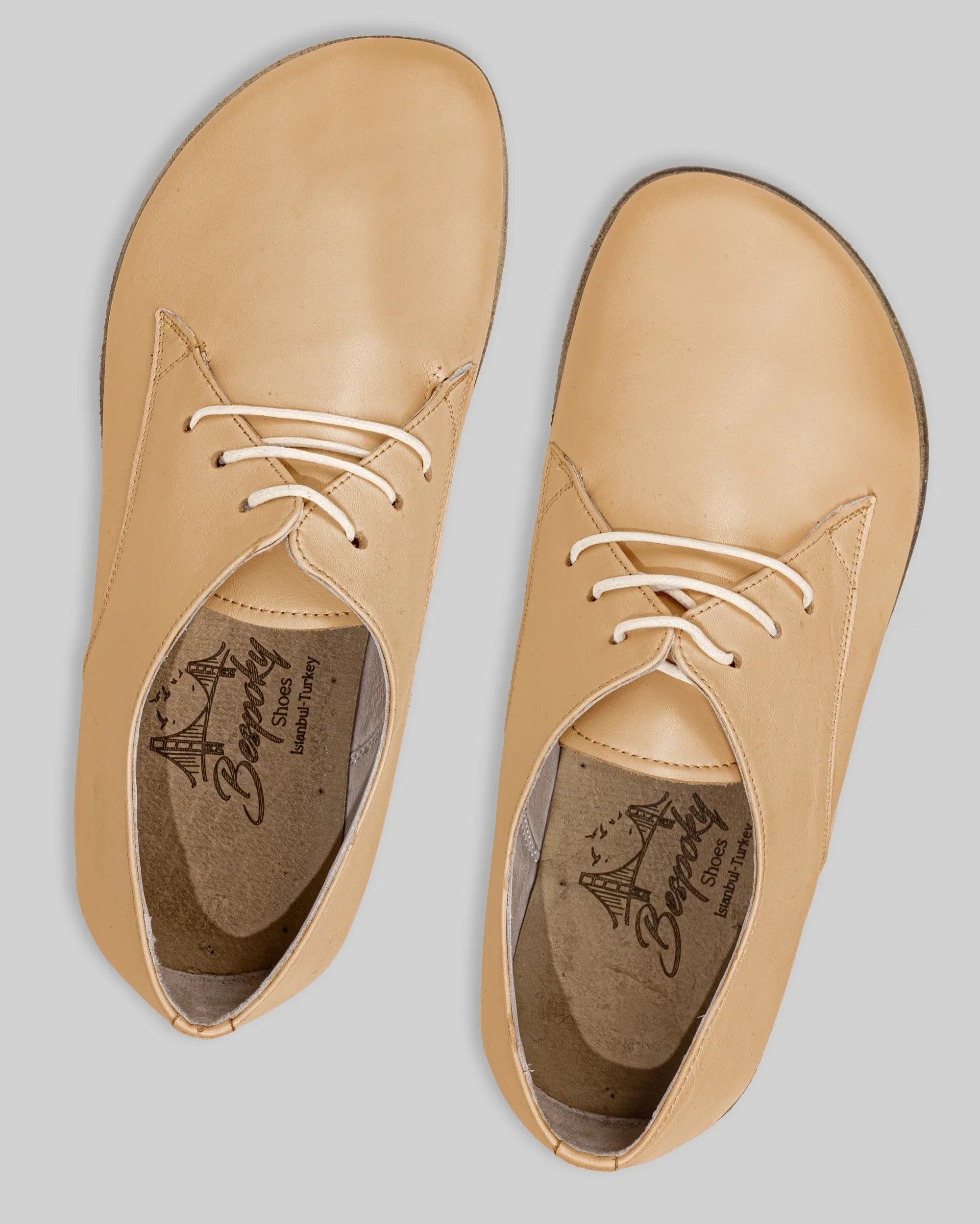 Top view Melon Yellow Oxford Shoes - Handcrafted Calf Leather | Bespoky