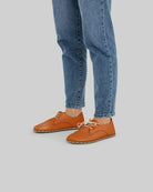Pair Orange Oxford Shoes - Barefoot Wide Toe Calf Leather | Bespoky