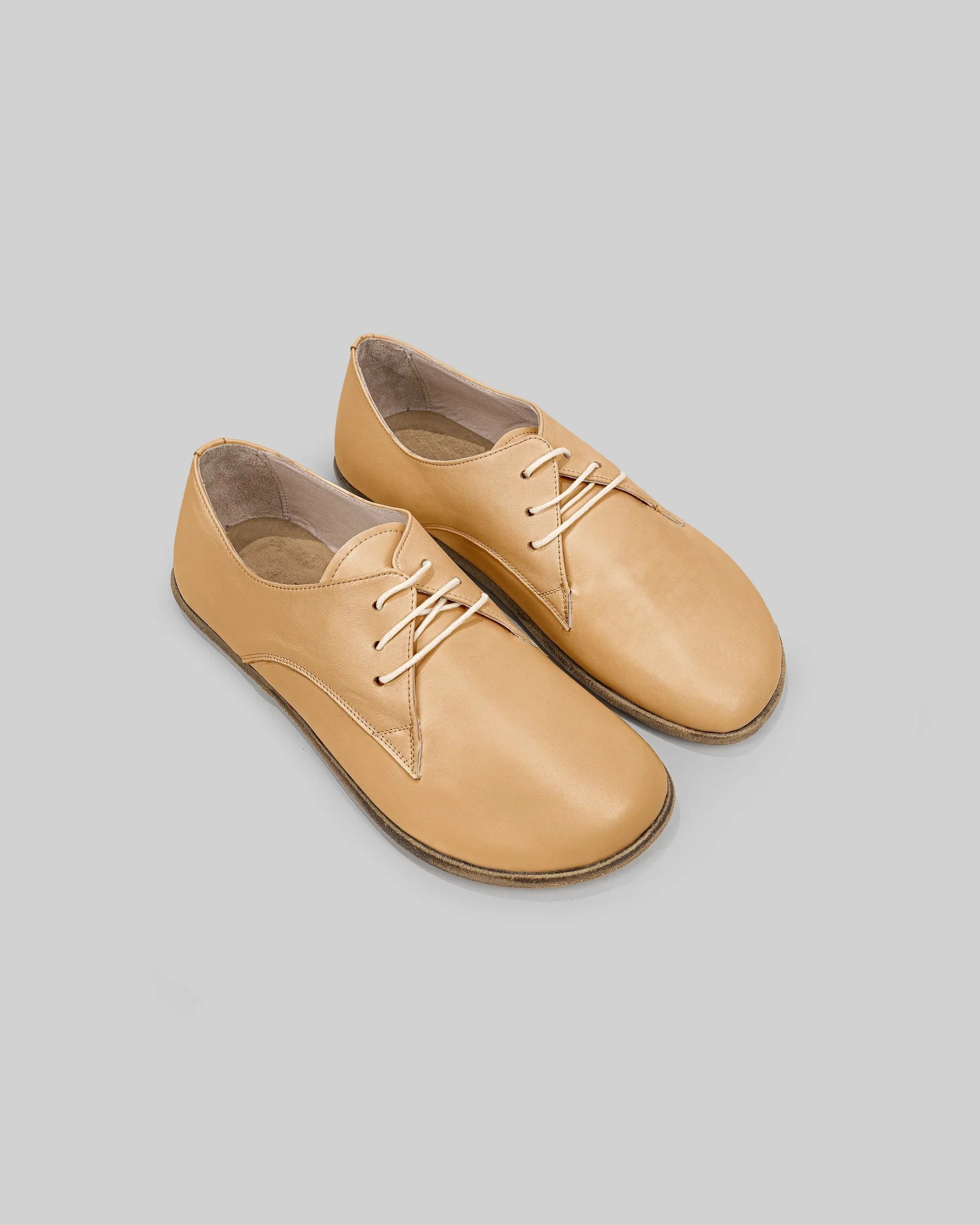 Women's Melon Yellow Oxford Shoes - Handcrafted Calf Leather Wide Toe Box | Bespoky