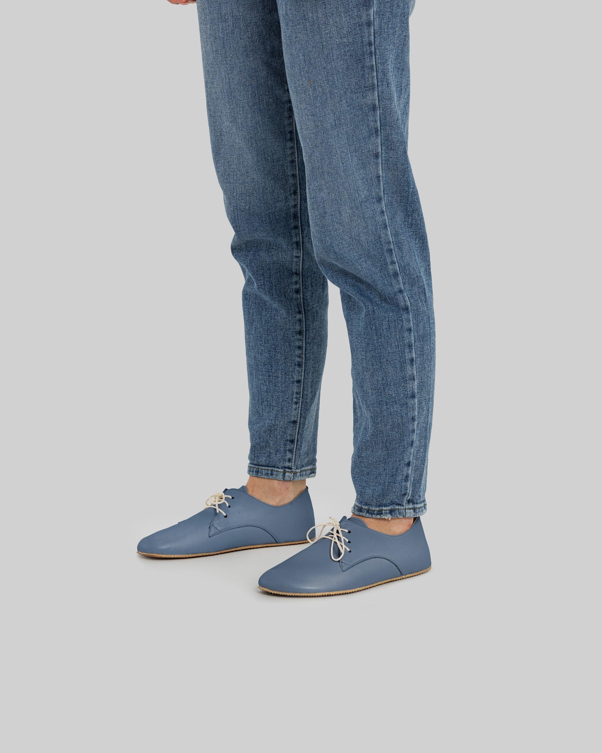 Back view Jean Blue Oxford Shoes - Calf Leather Handcrafted | Bespoky