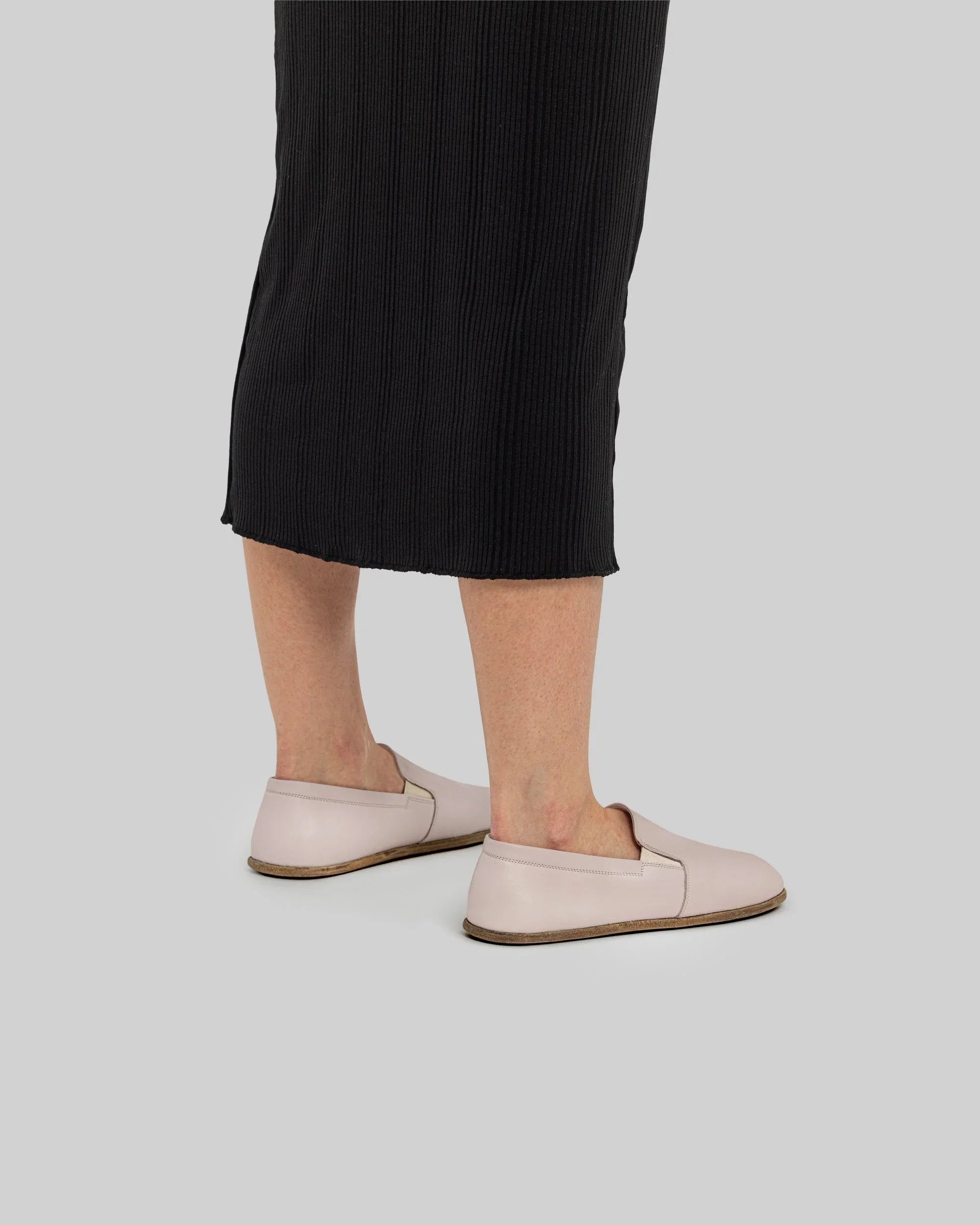 Back view Pink Barefoot Shoes - Calf Leather Handcrafted | Bespoky