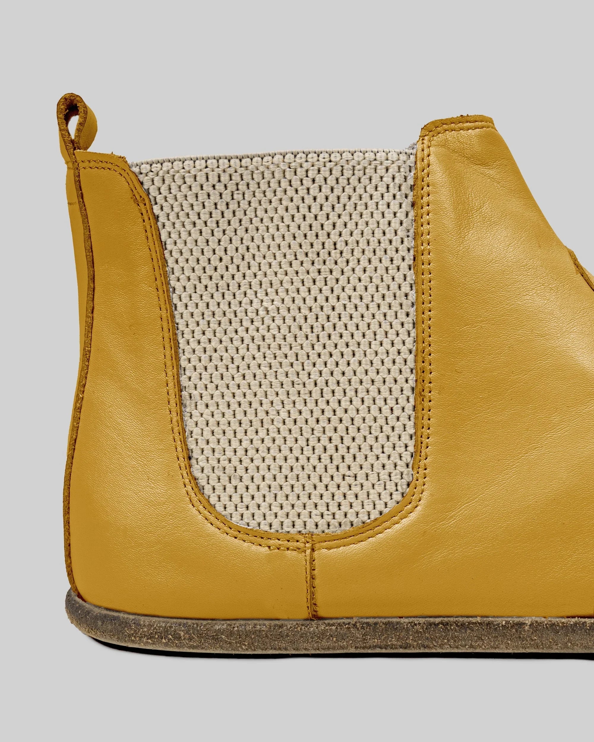 Top view Mustard Chelsea Boots - Handcrafted Calf Leather | Bespoky