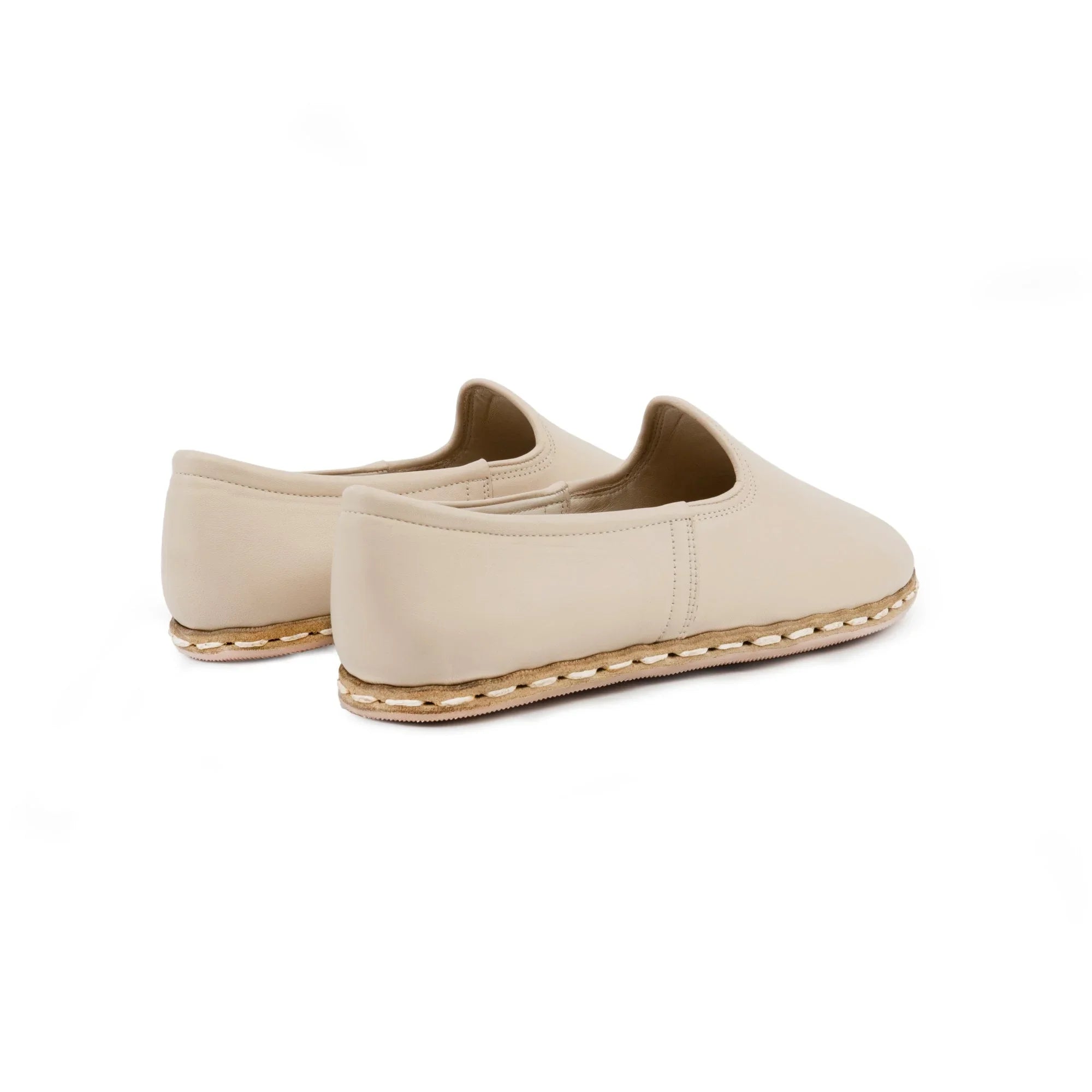 Top view Cream Yemeni Shoes - Handcrafted Calf Leather | Bespoky