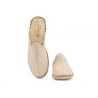 Top view Cream Slippers - Handcrafted Calf Leather | Bespoky