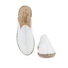 Top view White Slippers - Handcrafted Calf Leather | Bespoky