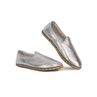 Women's Silver Yemeni Shoes - Handcrafted Calf Leather Wide Toe Box | Bespoky