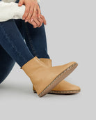 Women's Melon Yellow Chelsea Boots - Handcrafted Calf Leather Wide Toe Box | Bespoky
