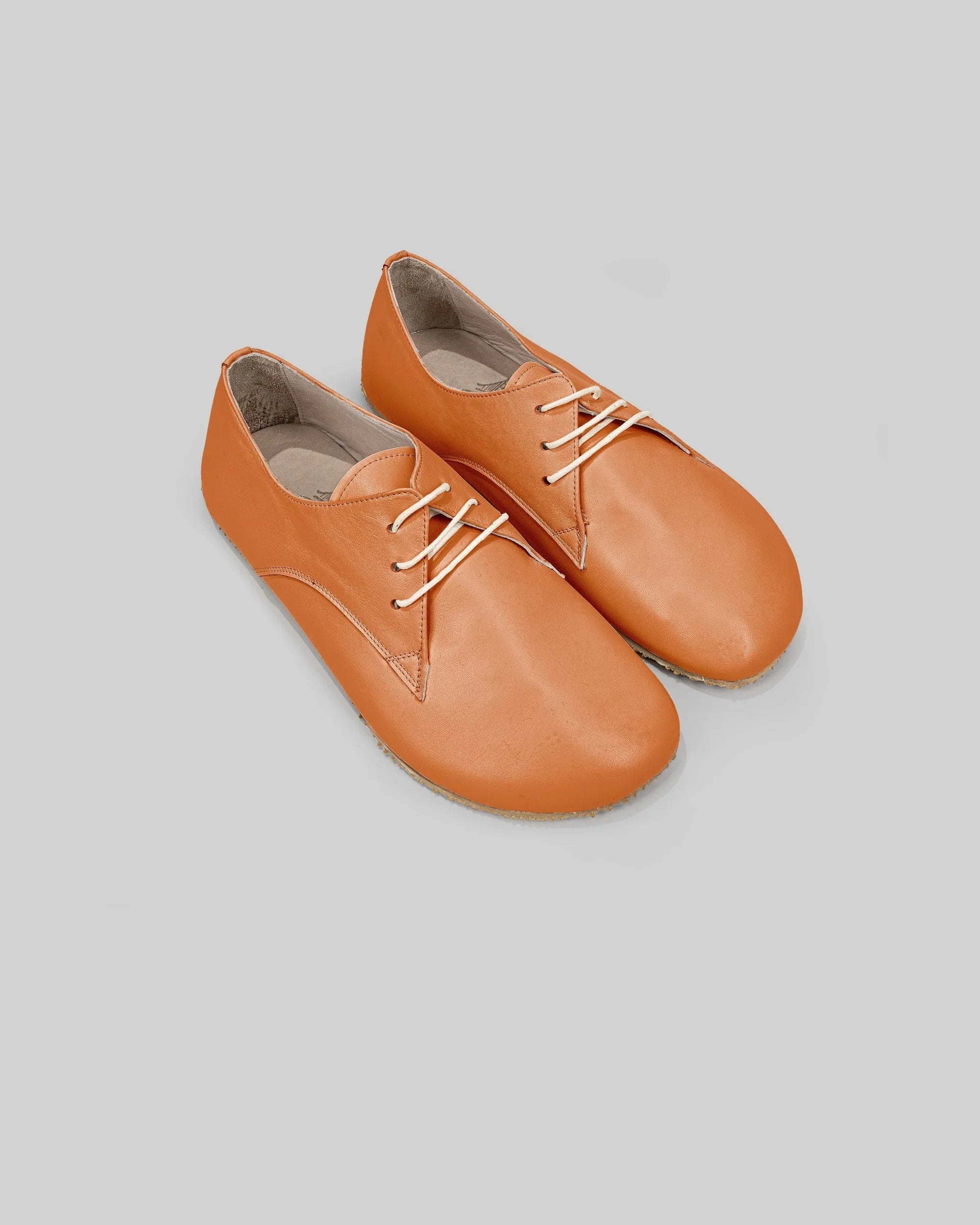 Men's Orange Oxford Shoes - Handcrafted Calf Leather Wide Toe Box | Bespoky