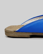 Back view Blue Shearling Slippers - Calf Leather Handcrafted | Bespoky