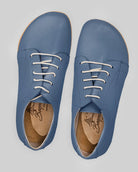Side view Jean Blue Barefoot Sneaker - Calf Leather Zero Drop | Bespoky