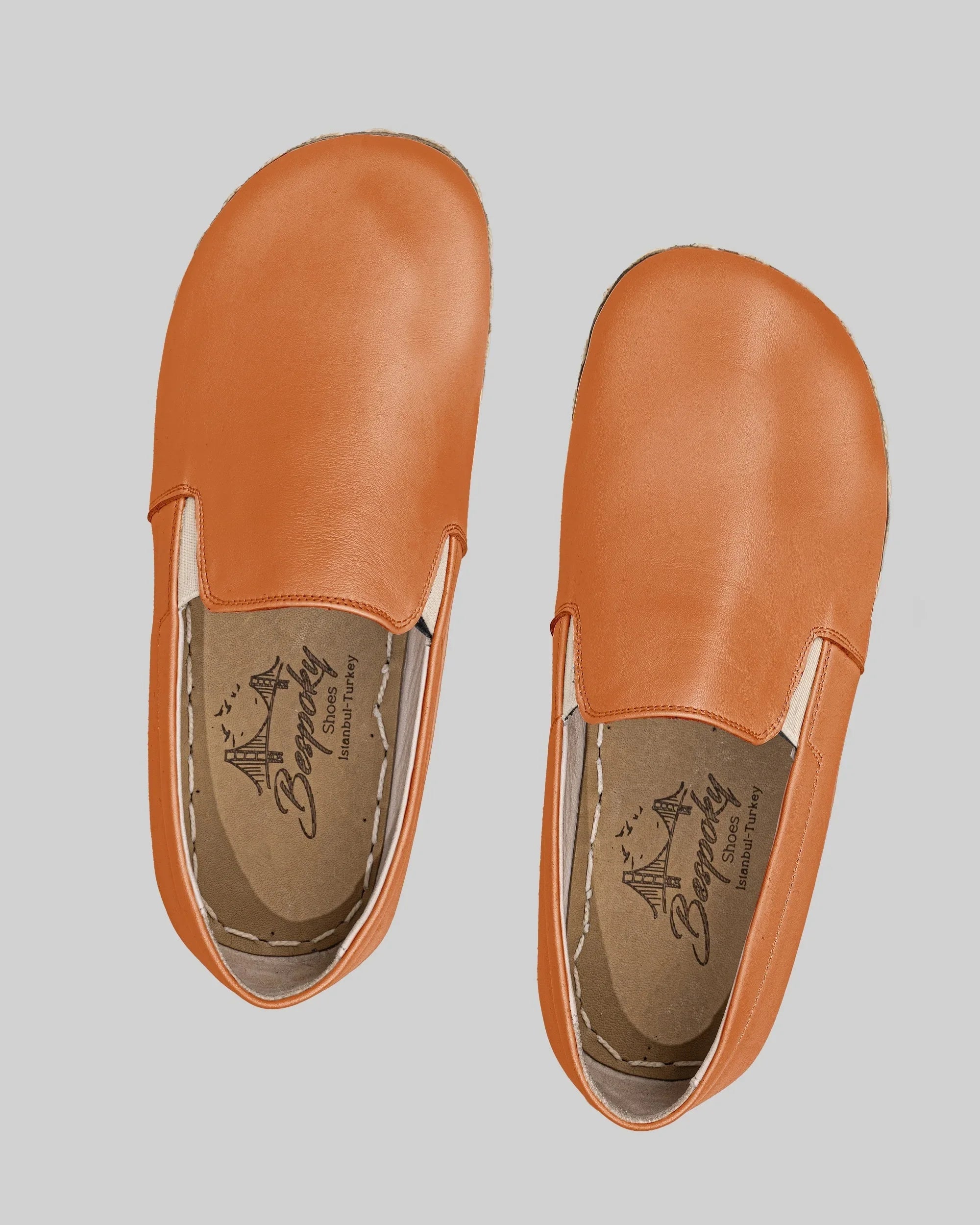 Side view Orange Barefoot Shoes - Calf Leather Zero Drop | Bespoky