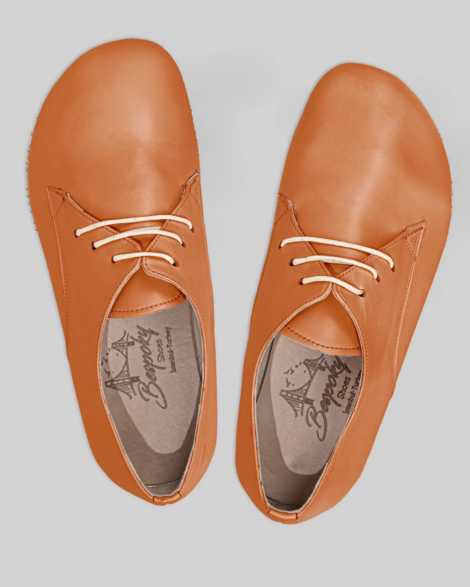 Side view Orange Oxford Shoes - Calf Leather Zero Drop | Bespoky
