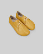 Women's Mustard Oxford Shoes - Handcrafted Calf Leather Wide Toe Box | Bespoky